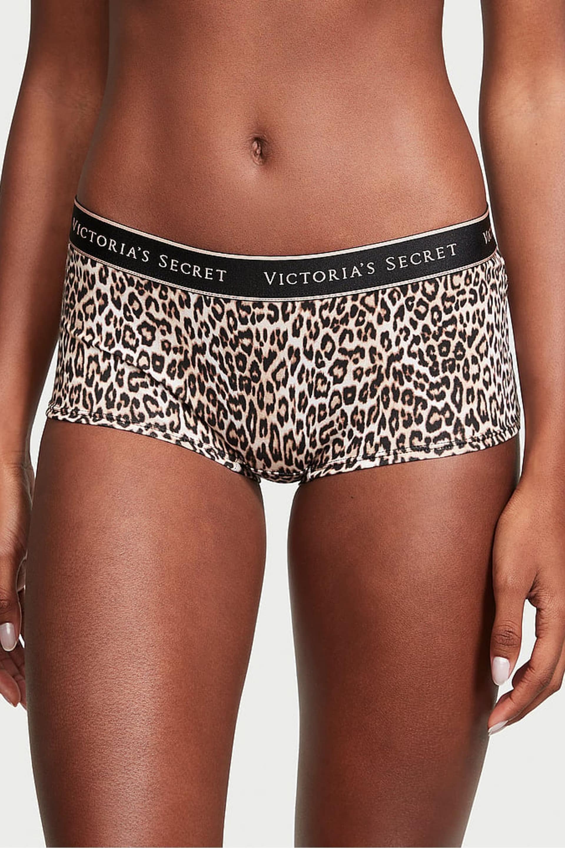 Victoria's Secret Leopard Brown Basic Instincts Short Logo Knickers - Image 1 of 3
