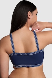 Victoria's Secret PINK Blue Midnight Navy Soft Stretch Logo Scoop Bralette - Image 2 of 3