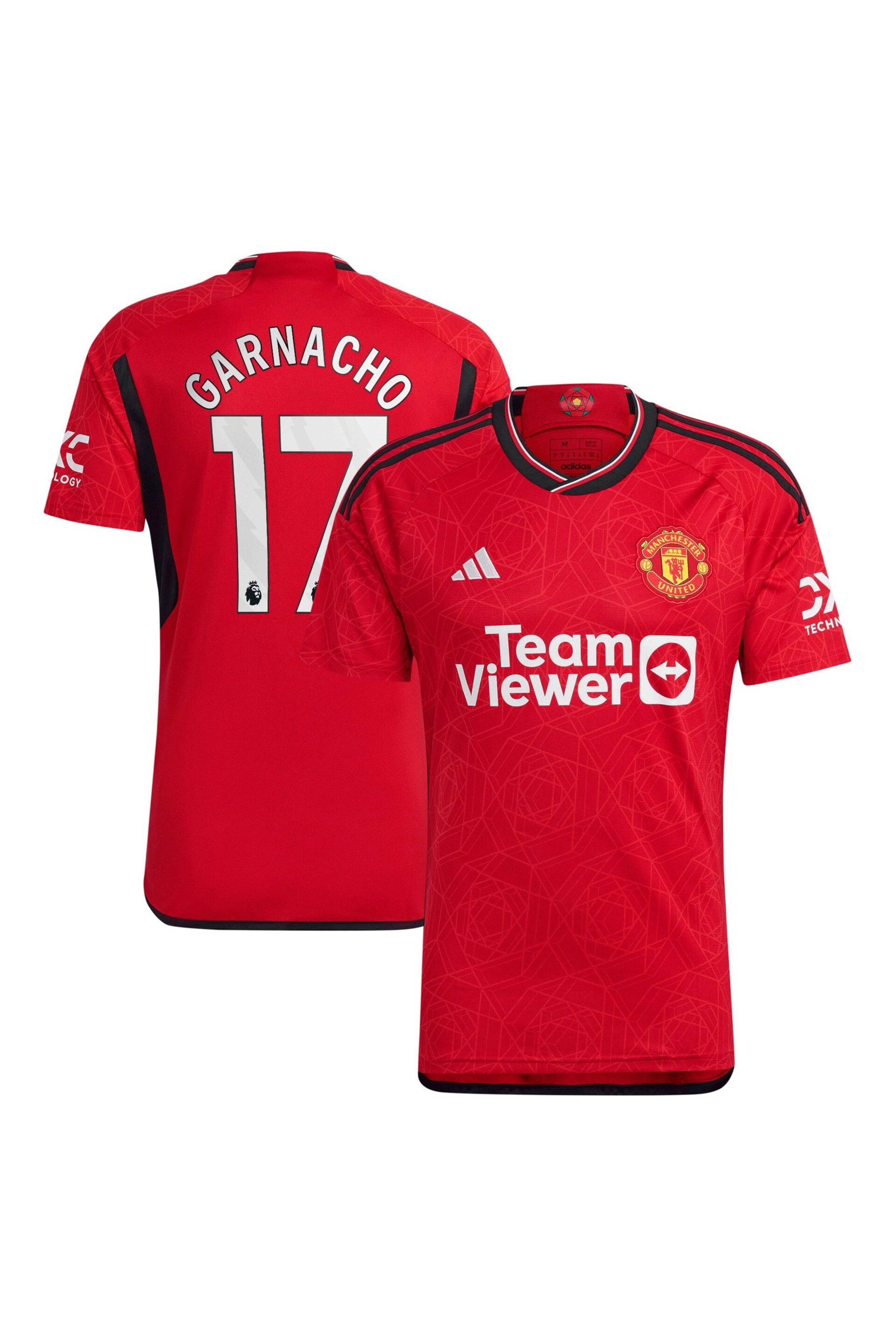 adidas Red Manchester United EPL Home Shirt 2023-24 - Garnacho 17 - Image 1 of 3