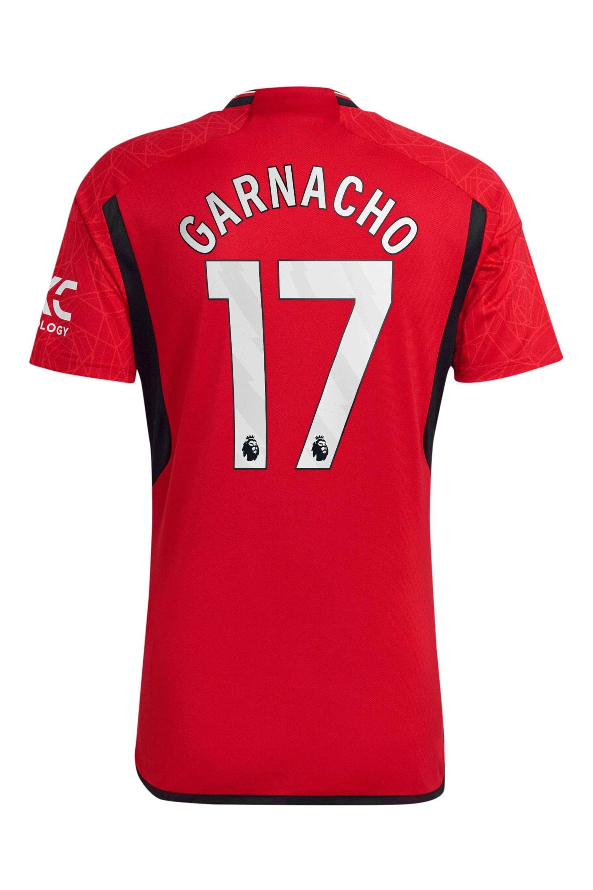 adidas Red Manchester United EPL Home Shirt 2023-24 - Garnacho 17 - Image 3 of 3