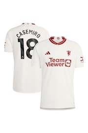 adidas White Manchester United EPL Third Shirt 2023-24 - Casemiro 18 - Image 1 of 3
