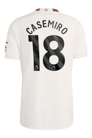 adidas White Manchester United EPL Third Shirt 2023-24 - Casemiro 18 - Image 3 of 3