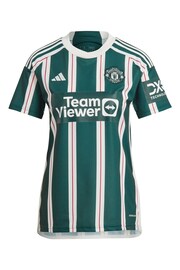 adidas Green Manchester United EPL Away Shirt 2023-24 - Garnacho 17 Womens - Image 2 of 3