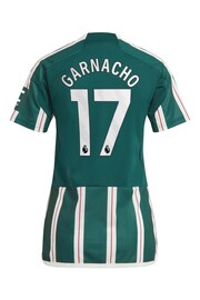 adidas Green Manchester United EPL Away Shirt 2023-24 - Garnacho 17 Womens - Image 3 of 3