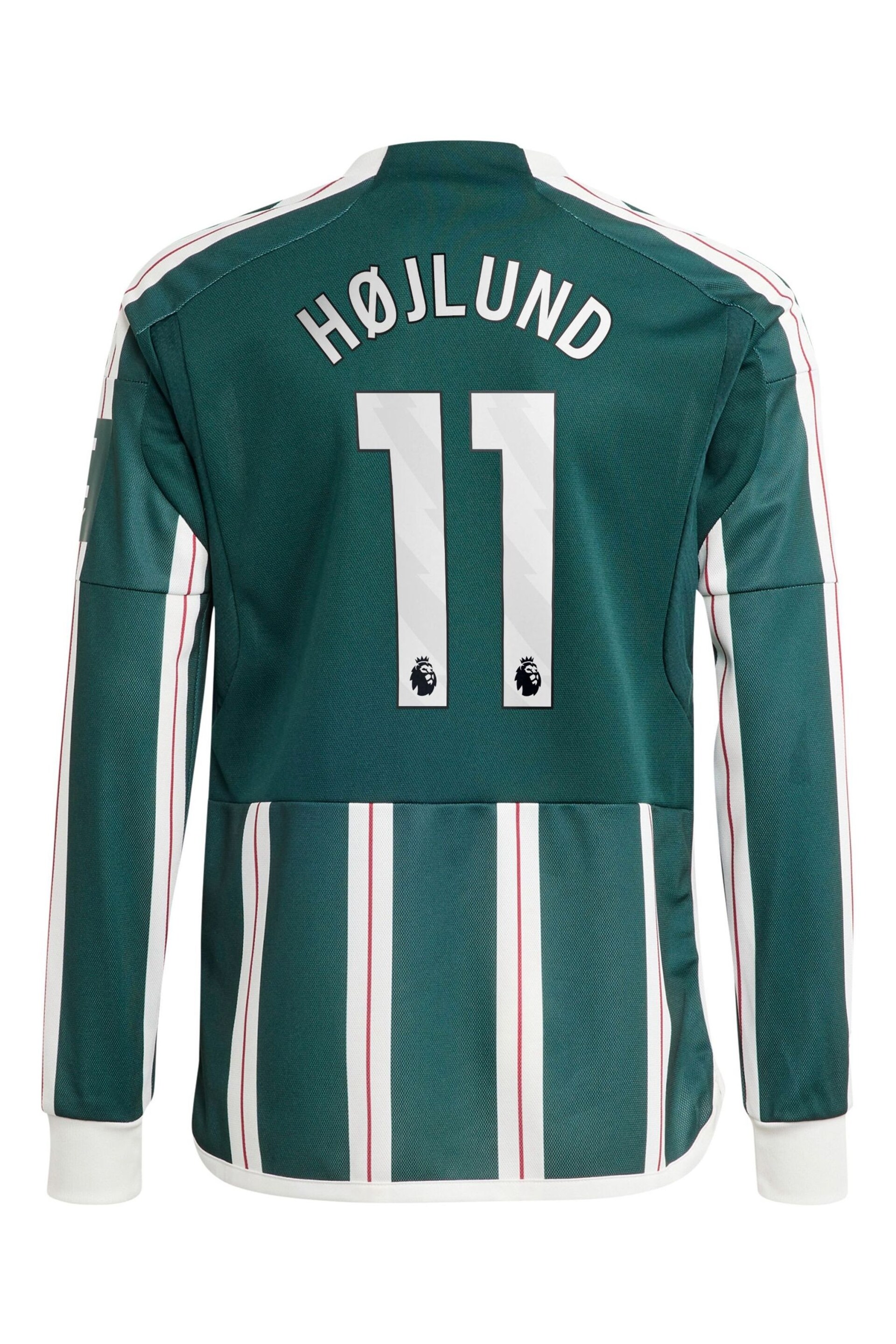 adidas Green Manchester United EPL Away Shirt 2023-24 - Hojlund 11 Kids - Image 3 of 3