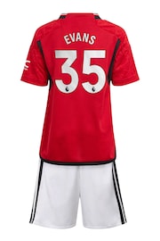 adidas Red Manchester United EPL Home Mini Kit 2023-24 - Evans 35 Minikit - Image 3 of 3