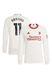 adidas White Manchester United EPL Third Shirt 2023-24 - Hojlund 11 - Image 1 of 3