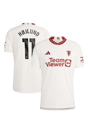 adidas White Manchester United EPL Third Shirt 2023-24 - Hojlund 11 - Image 1 of 3