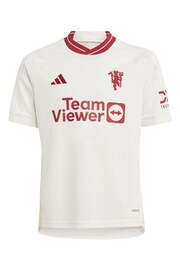 adidas White Manchester United EPL Third Shirt 2023-24 - Hojlund 11 Kids - Image 2 of 3
