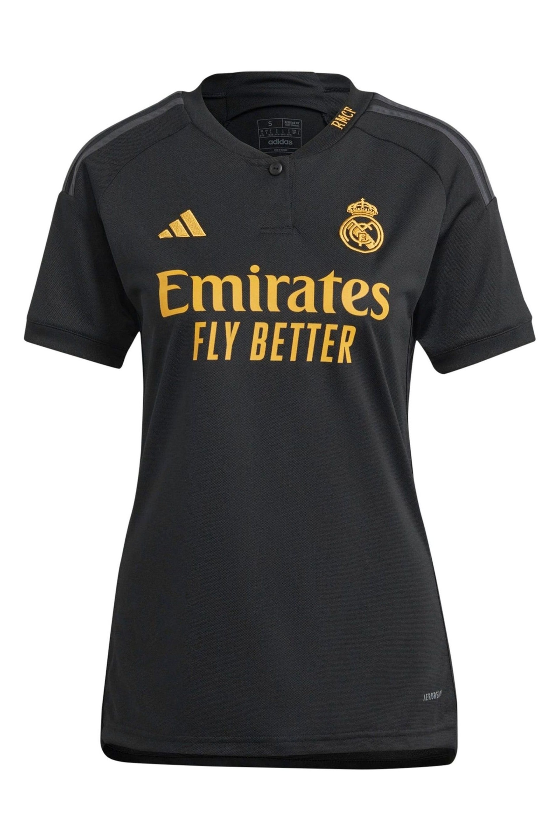 adidas Black Real Madrid Third Shirt 2023-24 - Bellingham 5 Womens - Image 2 of 3