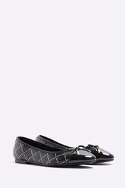 River Island Black Studded Bow Ballerinas - Image 2 of 5