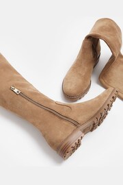 River Island Brown Suedette Over The Knee Boots - Image 4 of 6