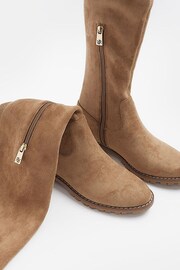 River Island Brown Suedette Over The Knee Boots - Image 5 of 6