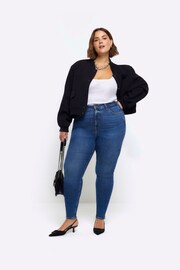 River Island Blue Curve Bum Sculpt Skinny Jeans - Image 4 of 7