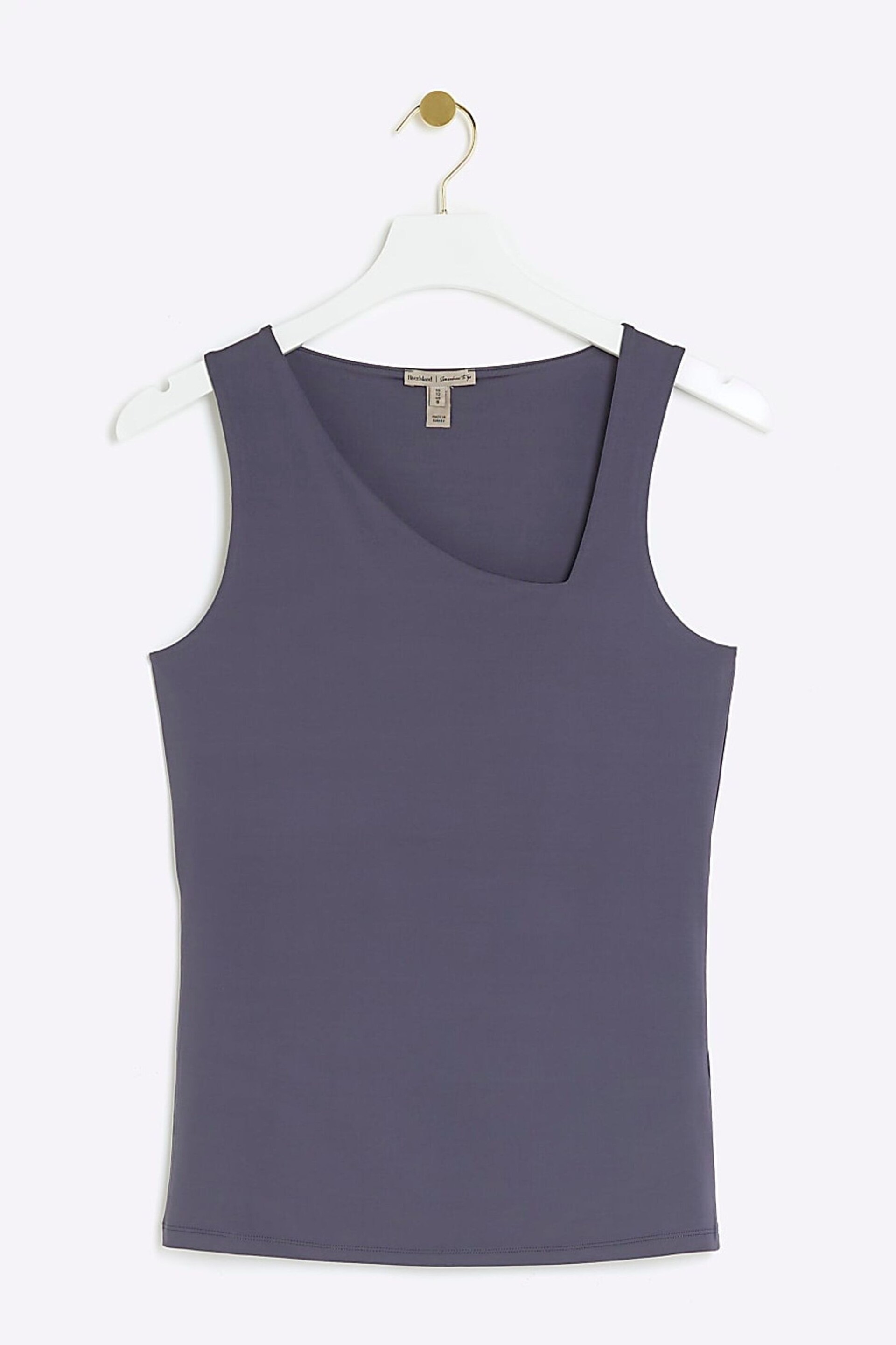 River Island Blue Aysmmetric Neck Tank Top - Image 6 of 6