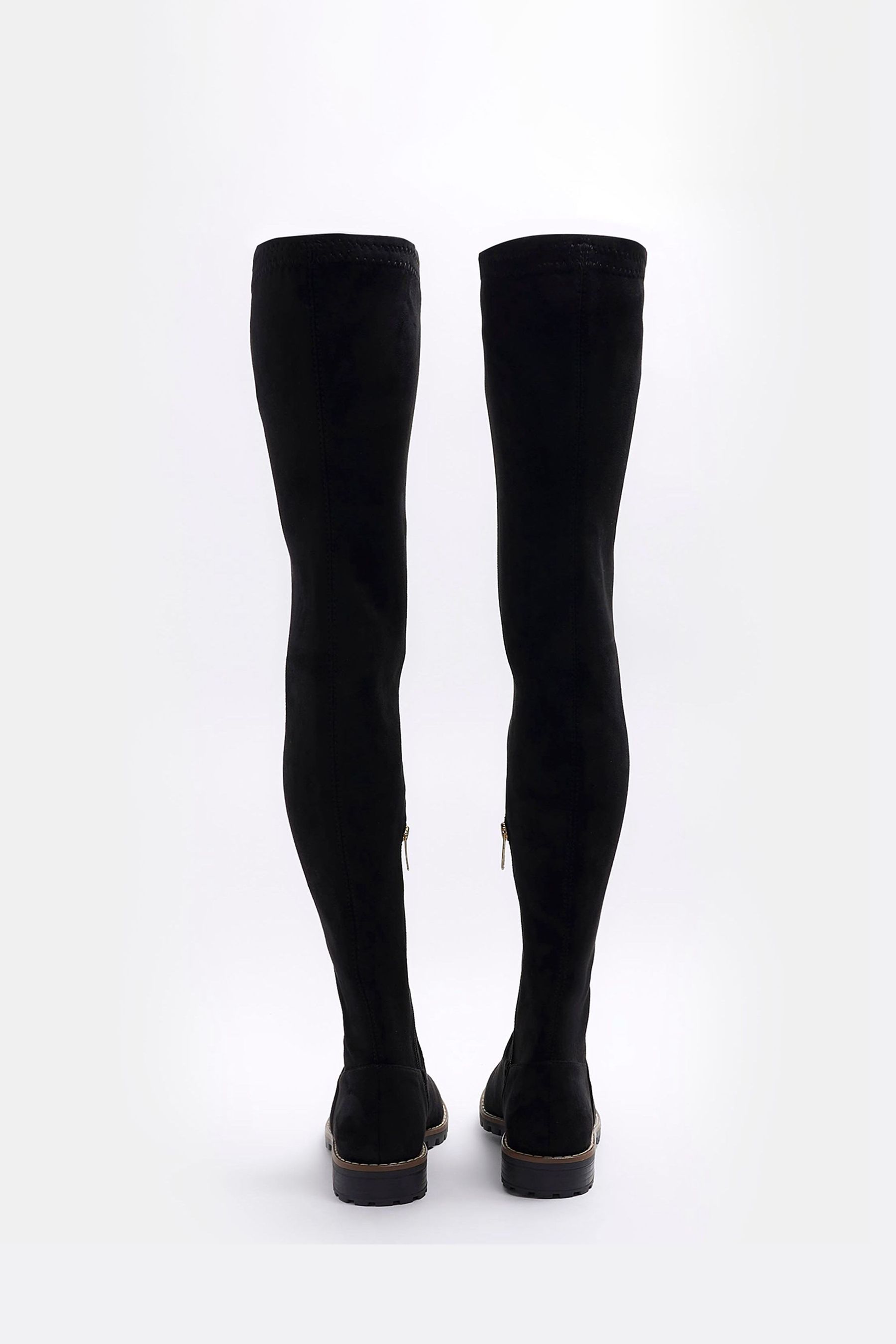 Buy River Island Black Suedette Over The Knee Boots from Next Denmark