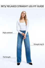 River Island Grey High Rise Relaxed Straight Fit Jeans - Image 5 of 5