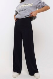 River Island Black Curve Stitched Wide Leg Trousers - Image 2 of 6