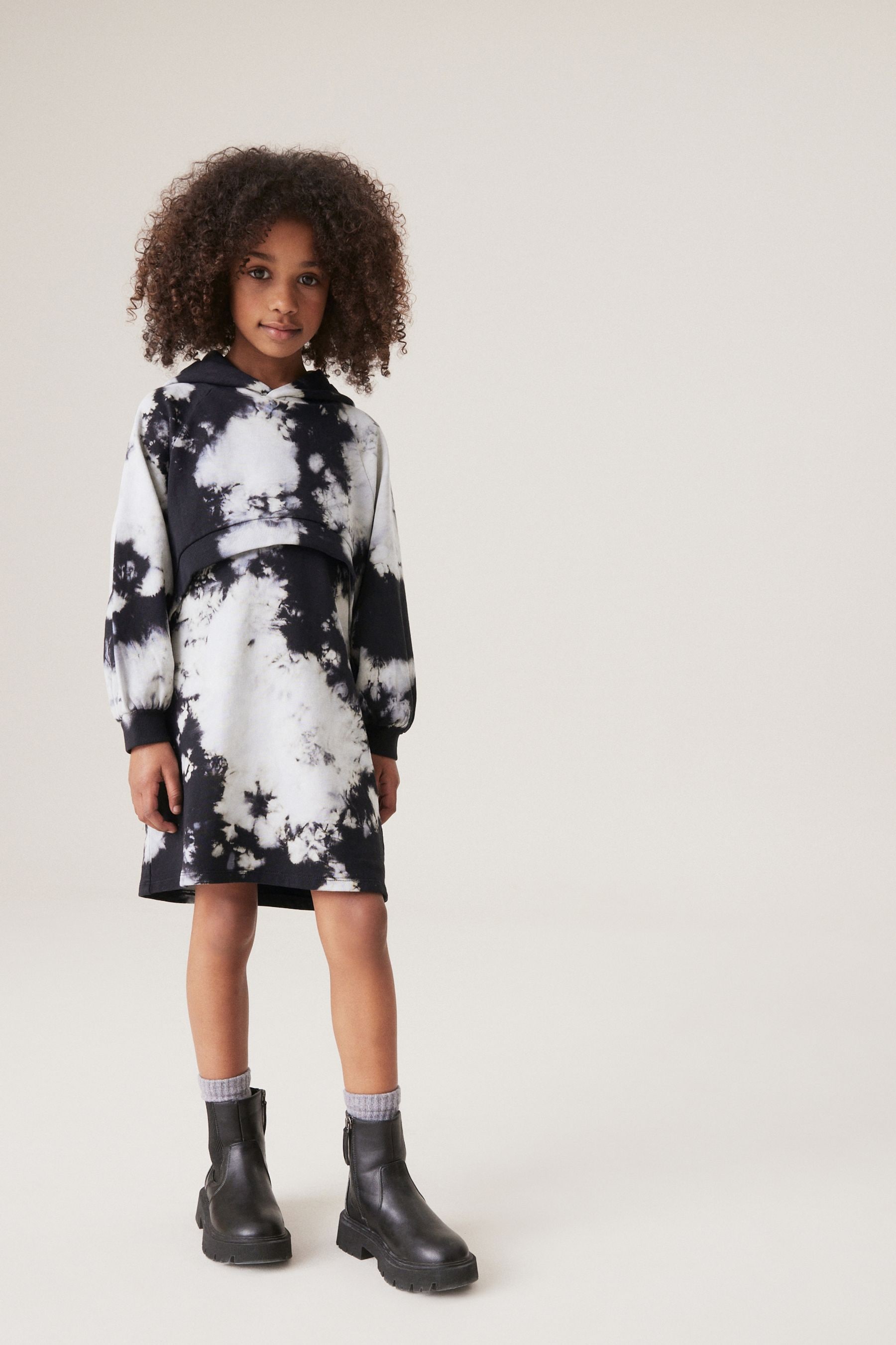 Black and white hoodie dress deals
