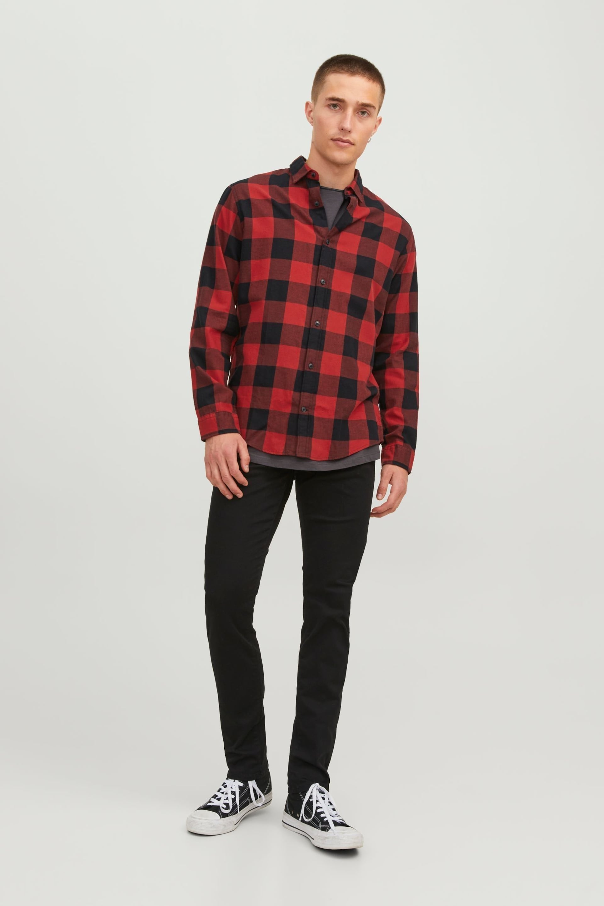 JACK & JONES Red Button Up Shirt - Image 1 of 6