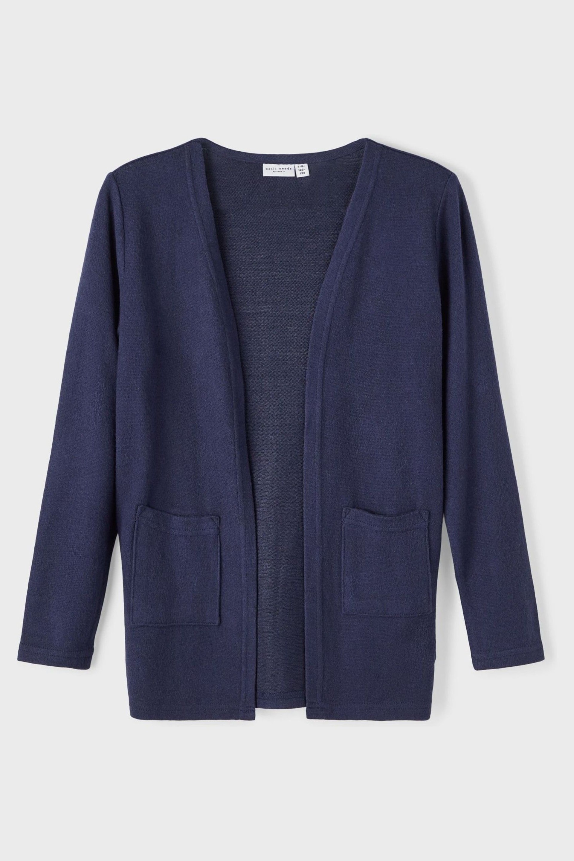 Name It Blue Knitted Cardigan with Pockets - Image 2 of 4