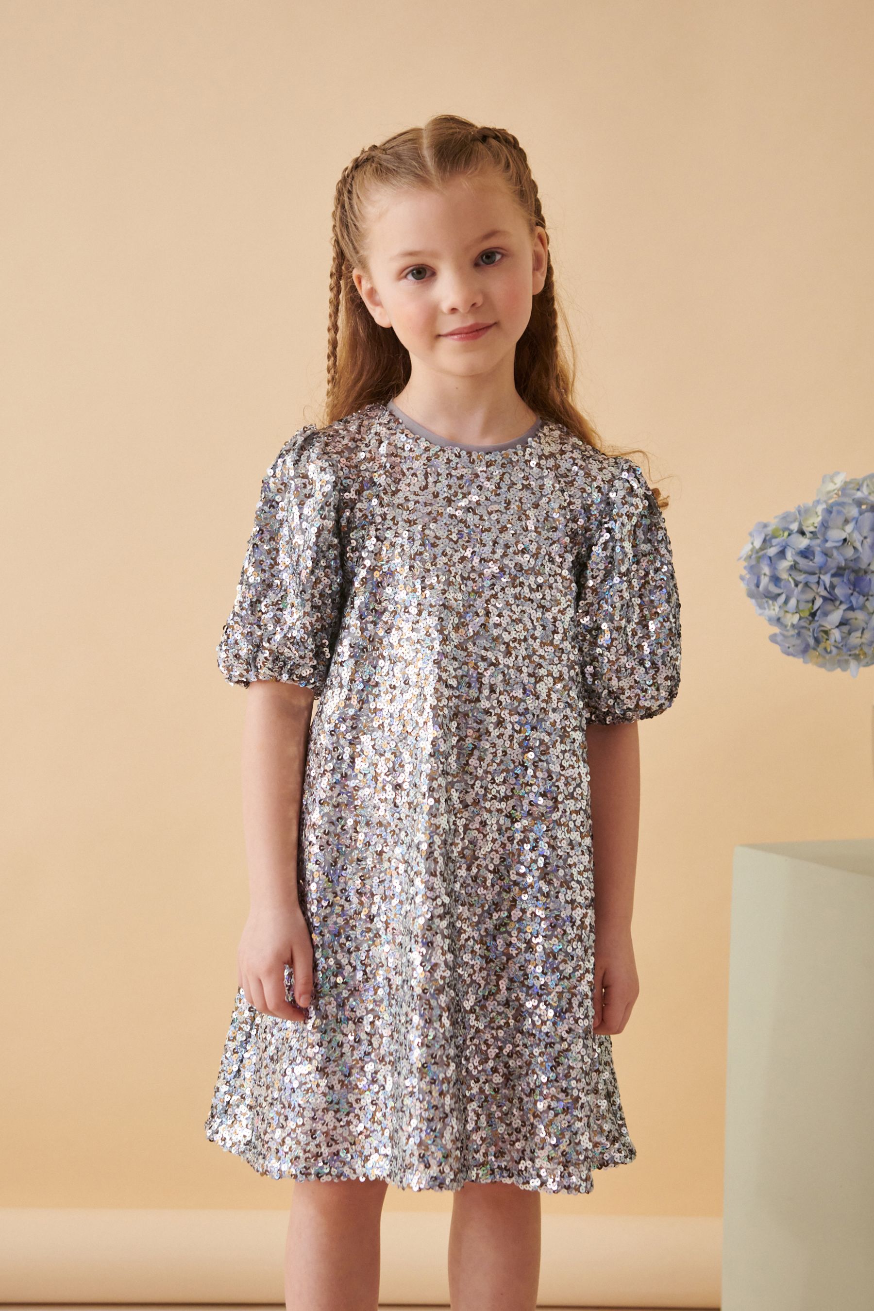 Next silver sequin dress cheap