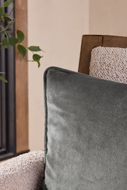 Charcoal Grey Matte Velvet Cushion - Image 2 of 4