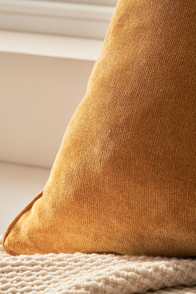 Caramel Brown 59 x 59cm Soft Velour Cushion - Image 2 of 5