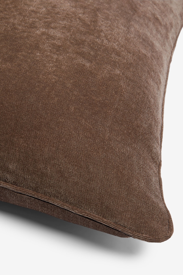 Brown 59 x 59cm Soft Velour Cushion - Image 5 of 5