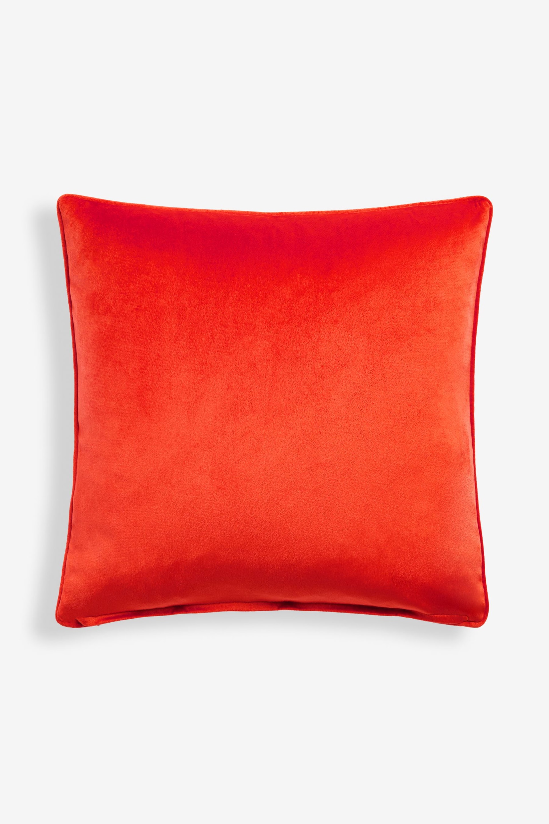 Bright Orange 43 x 43cm Matte Velvet Cushion - Image 2 of 3
