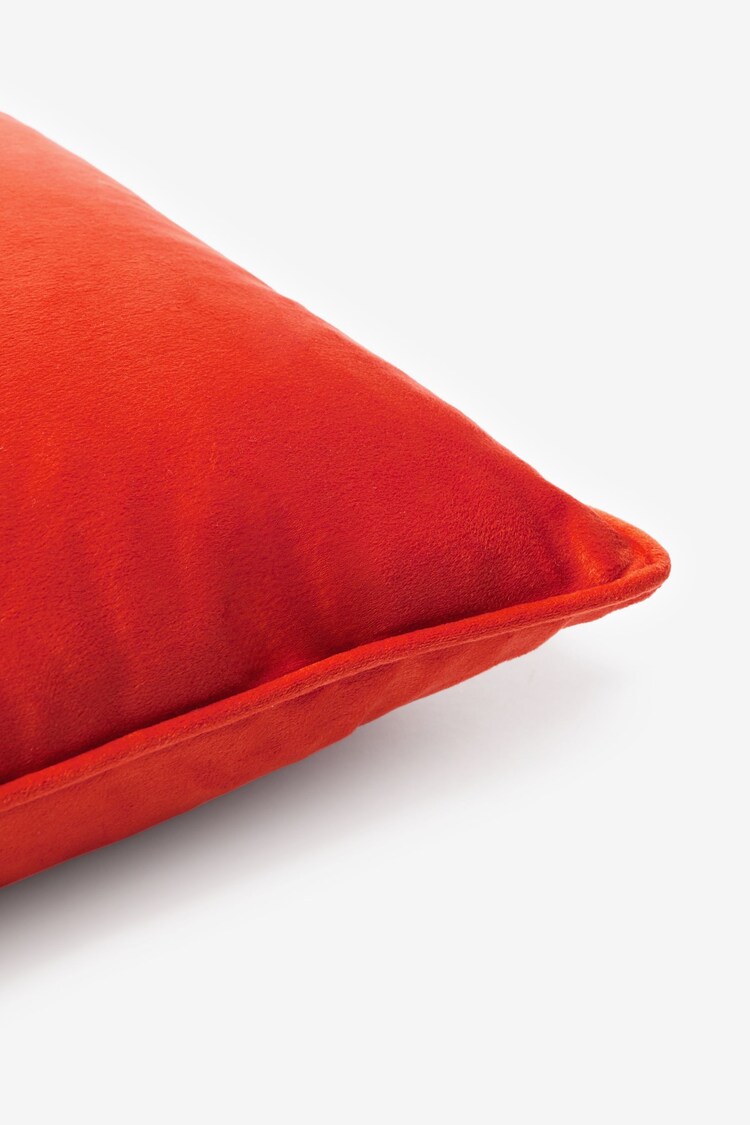 Bright Orange 43 x 43cm Matte Velvet Cushion - Image 4 of 4