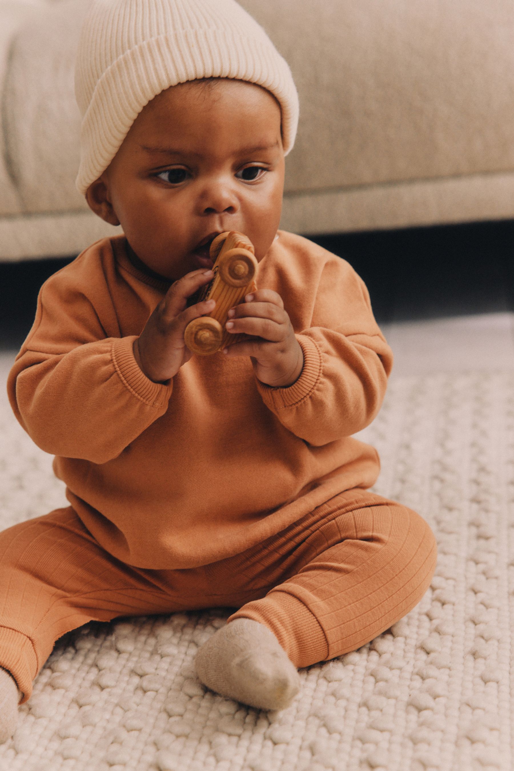 Buy Dusty Orange Baby Sweatshirt And Leggings Set from Next Kuwait