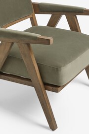 Bronx Frame, Soft Velvet Sage Green Abe Wooden Accent Chair - Image 6 of 8