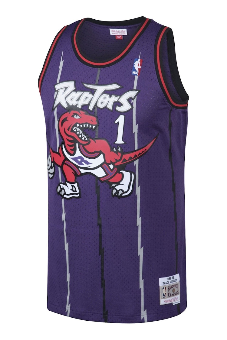 Fanatics Purple NBA Toronto Raptors Tracy McGrady Hardwood Classics Road Swingman Jersey - Image 2 of 3