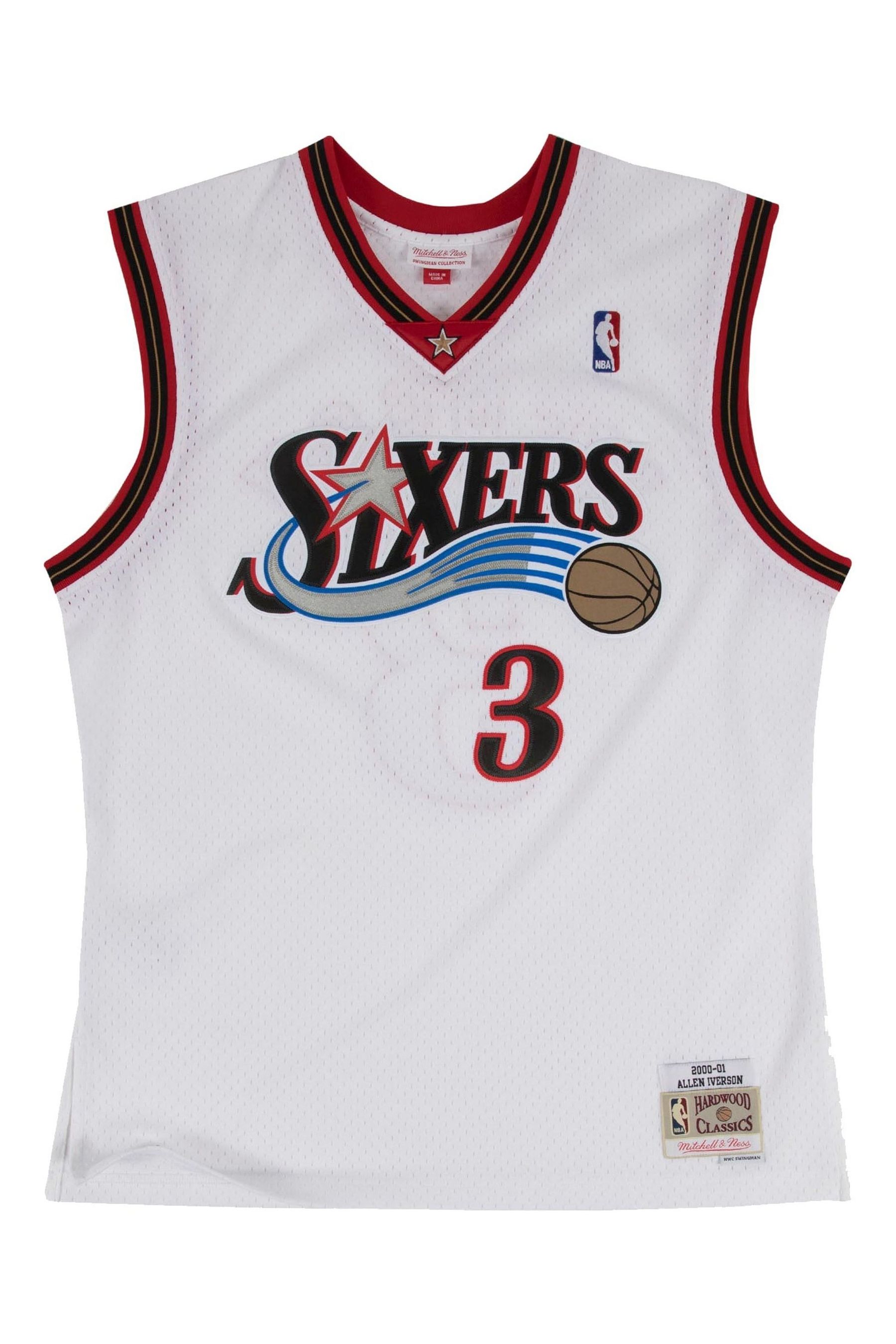 Buy Fanatics NBA Philadelphia 76ers Allen Iverson 2000 Hardwood Classics Home Swingman White Jersey from Next USA
