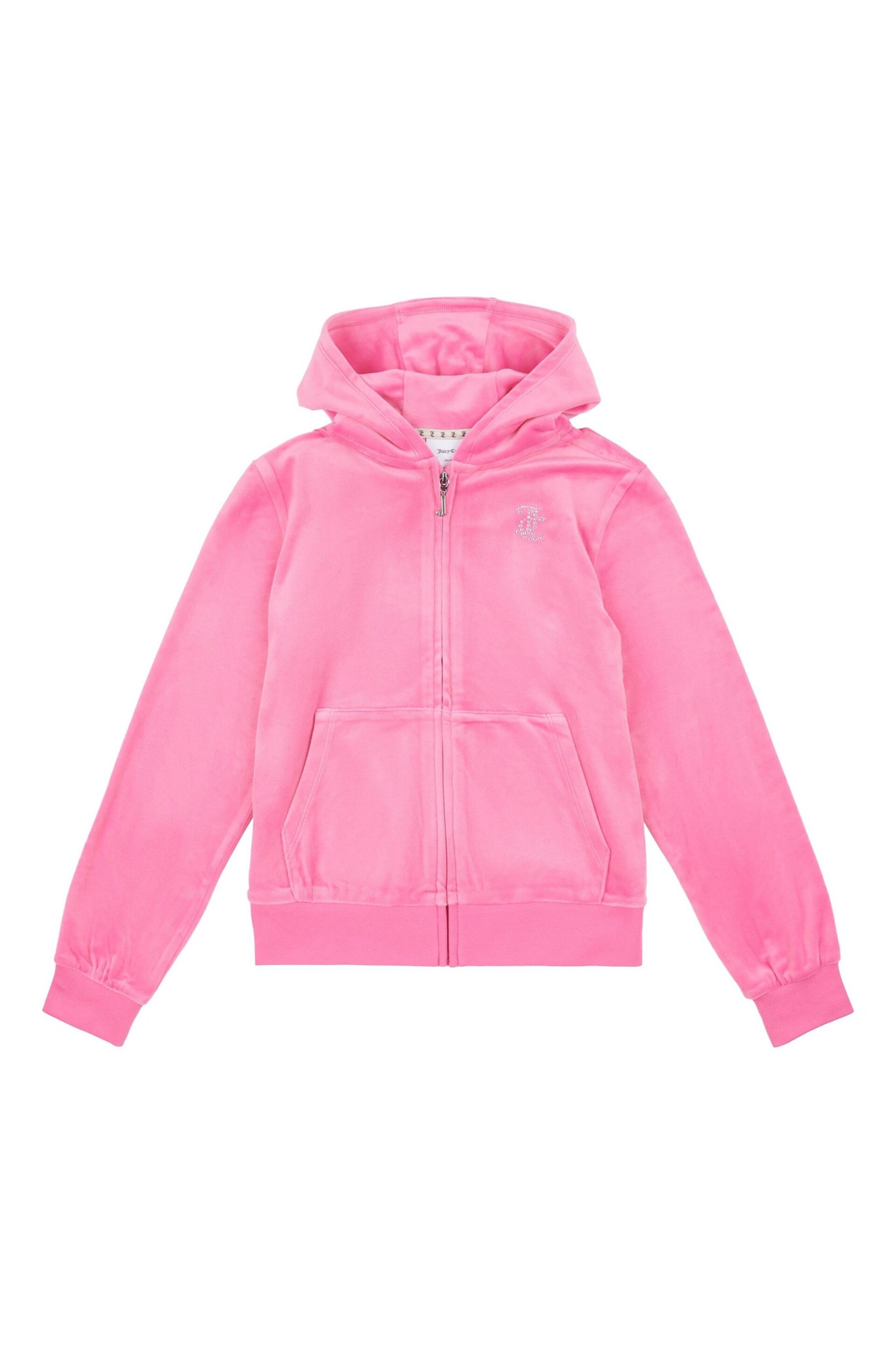 Juicy Couture Diamante Zip Through Cream Hoodie - Image 5 of 7