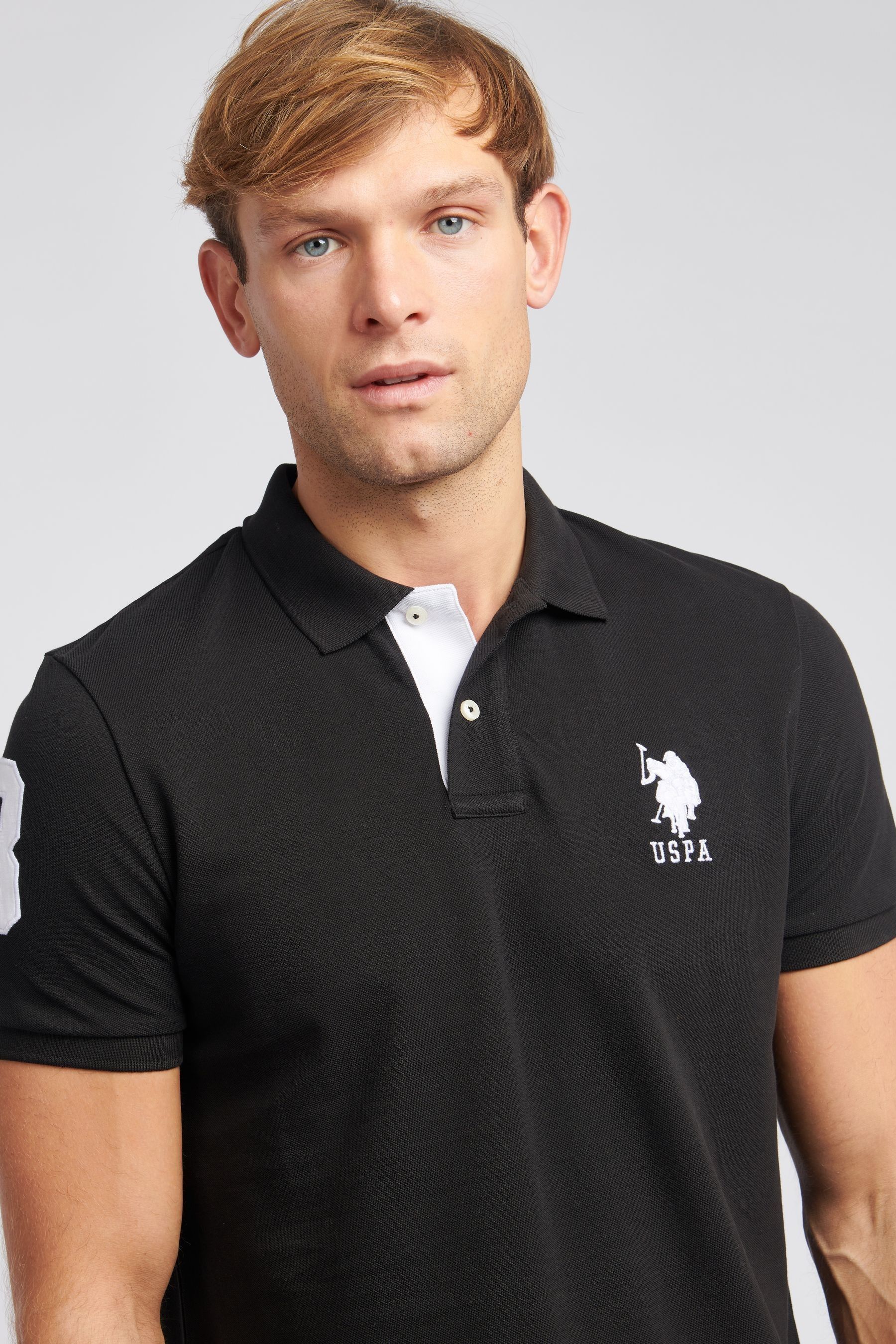U.S. Polo Assn. Black Regular Fit Mens Player 3 Pique Polo Shirt