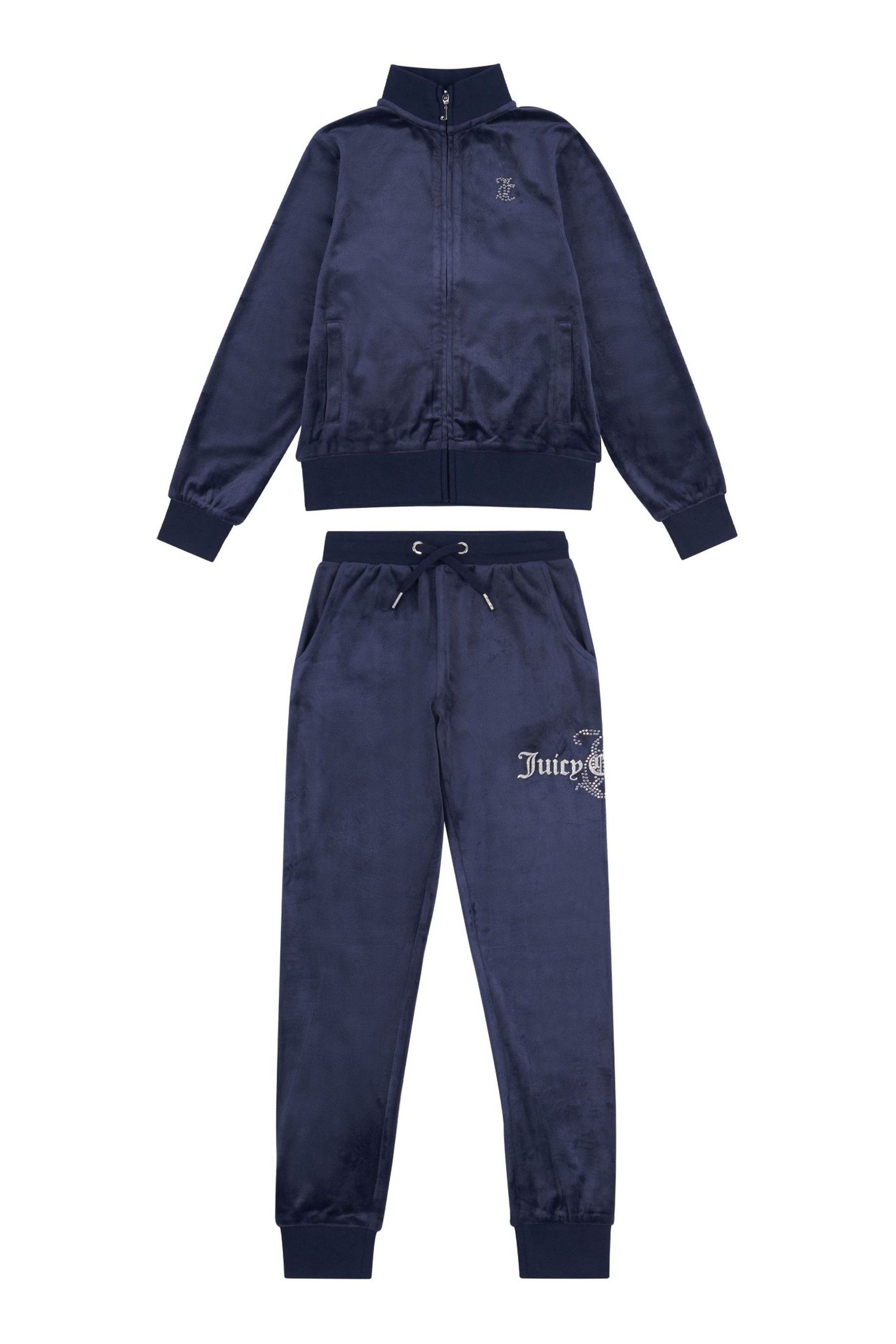 Buy Juicy Couture Blue Slim Diamante Zip Through Track Top and Joggers Set from Next USA