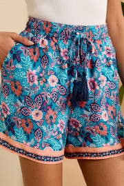 Love & Roses Navy Blue Elasticated Trim Detail Shorts - Image 2 of 4