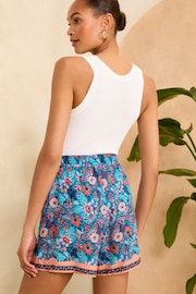 Love & Roses Navy Blue Elasticated Trim Detail Shortss - Image 3 of 4