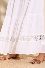 Love & Roses White Petite Tiered Embroidered Maxi Skirt - Image 3 of 4