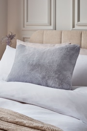 Grey Soft To Touch Plush 40 x 59cm Faux Fur Cushion - Image 1 of 4