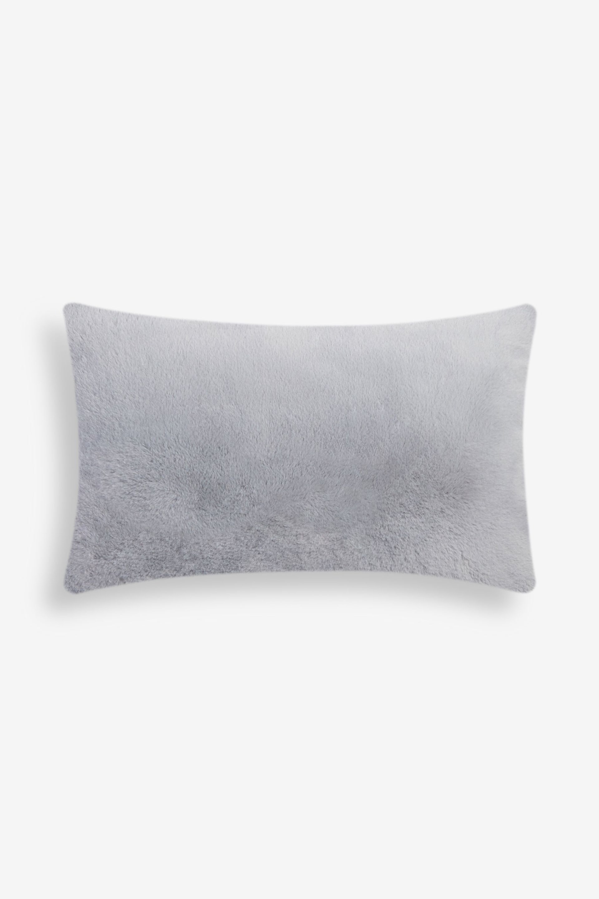 Grey Soft To Touch Plush 40 x 59cm Faux Fur Cushion - Image 2 of 4