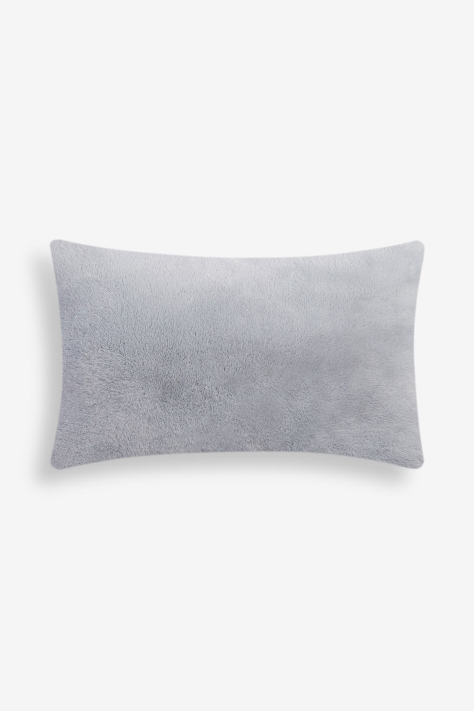 Grey Soft To Touch Plush 40 x 59cm Faux Fur Cushion - Image 4 of 4