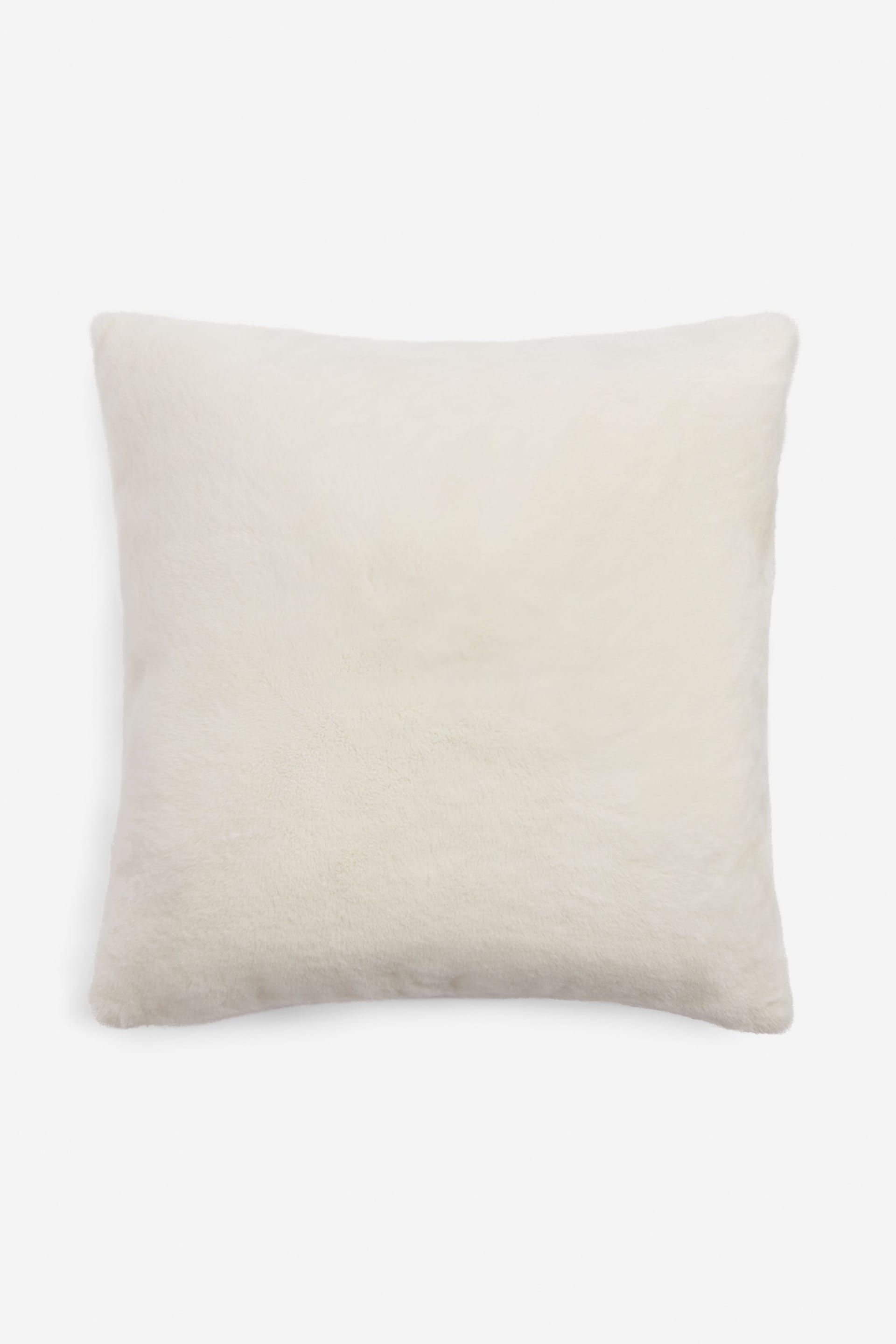 Ivory Soft To Touch Plush 59 x 59cm Faux Fur Cushion - Image 2 of 3