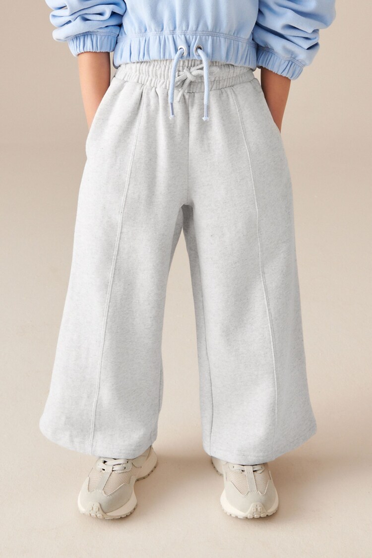 Grey Marl Wide Leg Joggers (3-16yrs) - Image 1 of 7