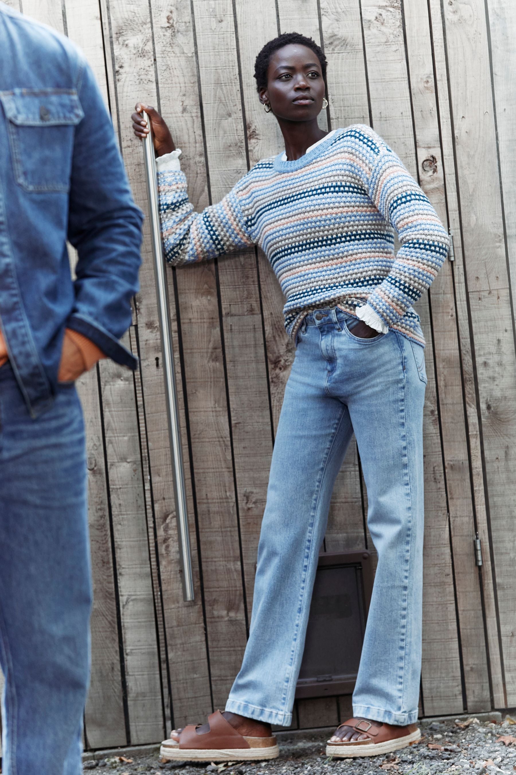 Buy FatFace Blue Elsewhere Stitch Stripe Jumper from Next Luxembourg