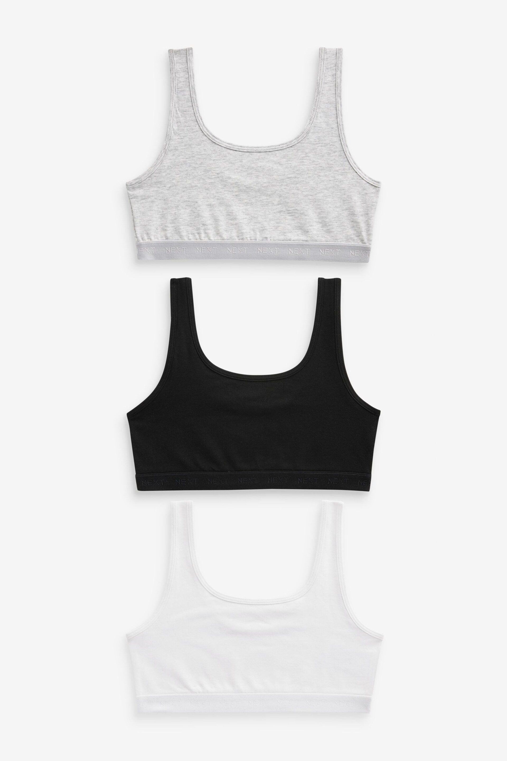 Monochrome Scoop Crop Tops 3 Pack (5-16yrs) - Image 1 of 3