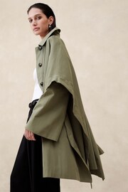 Banana Republic Khaki Green Cambria Cape Coat - Image 4 of 4