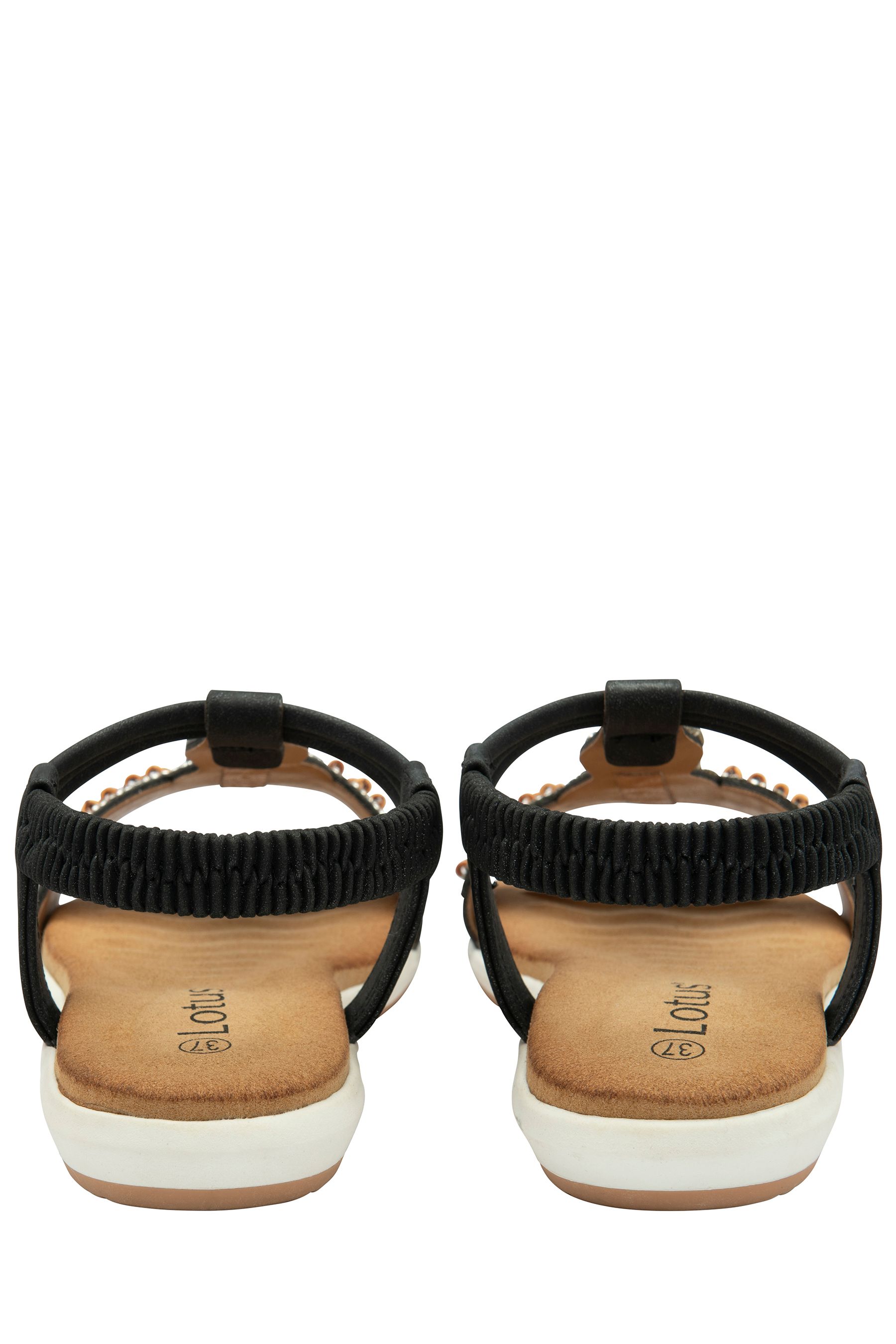 Lotus black sandals discount